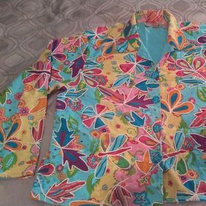 Vtg Hippie New Direction Butterfly Flower Blazer